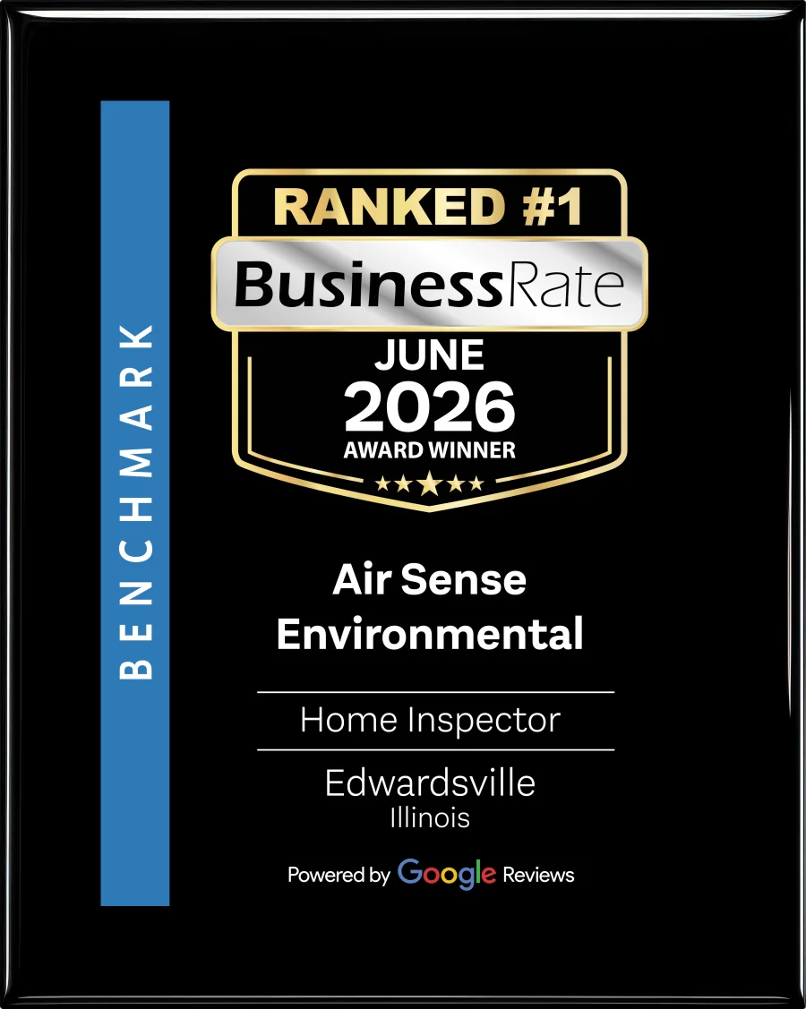 BusinessRate Ranked #1 Home Inspector award for Air Sense Environmental in Edwardsville, Illinois, June 2026